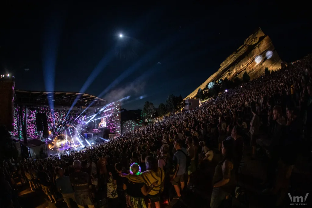 Greensky Bluegrass, Sept 19, 2021, Red Rocks Amphitheatre, Morrison, CO. Photo by Mitch Kline.