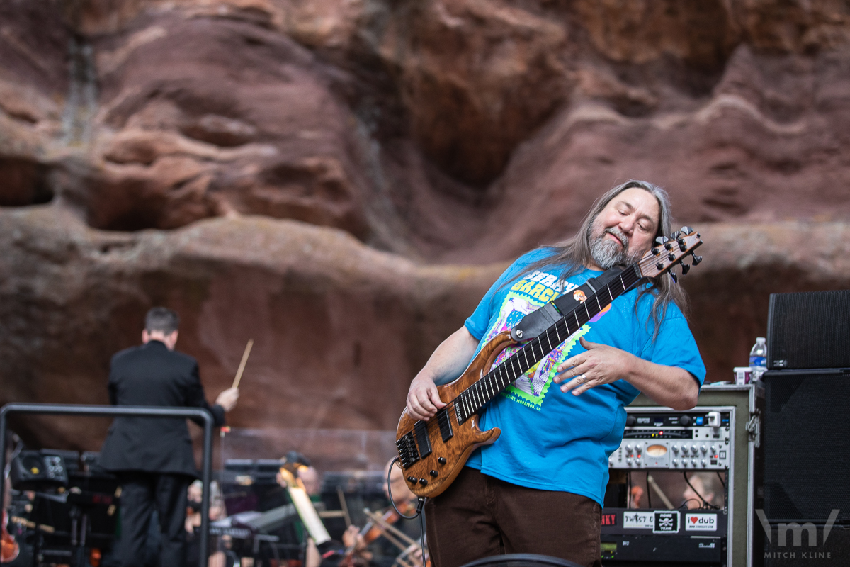 Dave Schools, Jerry Garcia Symphonic Celebration, June 29, 2022, Red Rocks Amphitheatre, Morrison, CO. Photo by Mitch Kline.