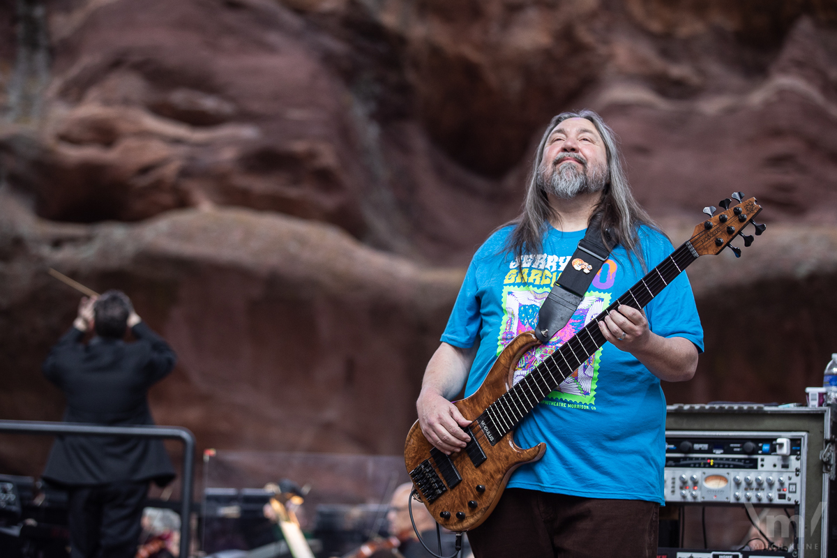 Dave Schools, Jerry Garcia Symphonic Celebration, June 29, 2022, Red Rocks Amphitheatre, Morrison, CO. Photo by Mitch Kline.