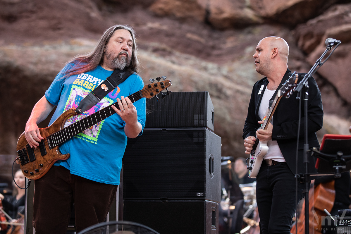 Dave Schools and Tom Hamilton, Jerry Garcia Symphonic Celebration, June 29, 2022, Red Rocks Amphitheatre, Morrison, CO. Photo by Mitch Kline.