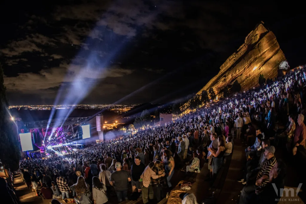 Greensky Bluegrass, Sept 16, 2022, Red Rocks Amphitheatre, Morrison, CO. Photo by Mitch Kline.