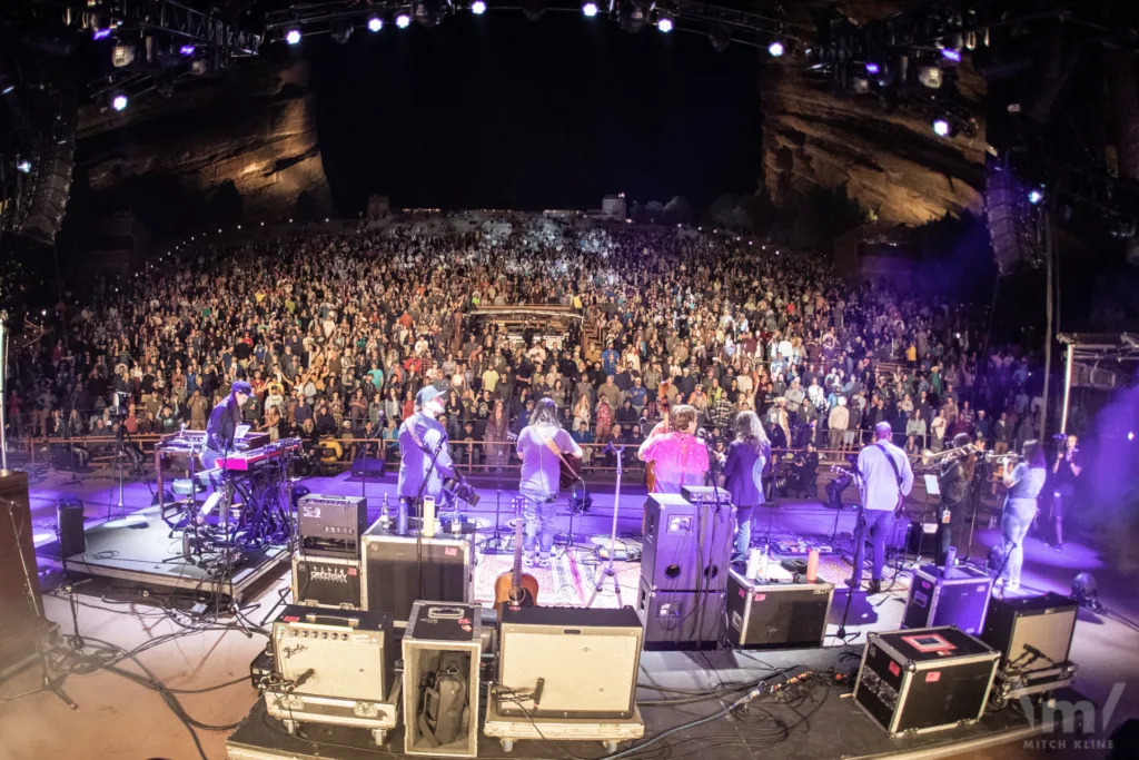Greensky Bluegrass, Sept 16, 2022, Red Rocks Amphitheatre, Morrison, CO. Photo by Mitch Kline.