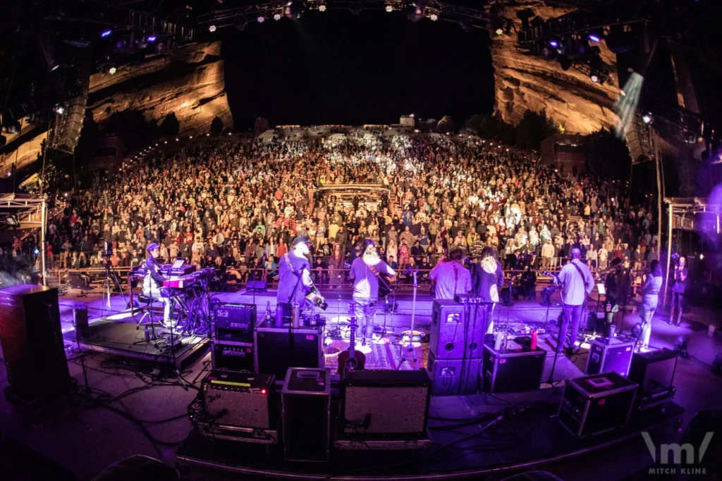 Greensky Bluegrass, Sept 16, 2022, Red Rocks Amphitheatre, Morrison, CO. Photo by Mitch Kline.