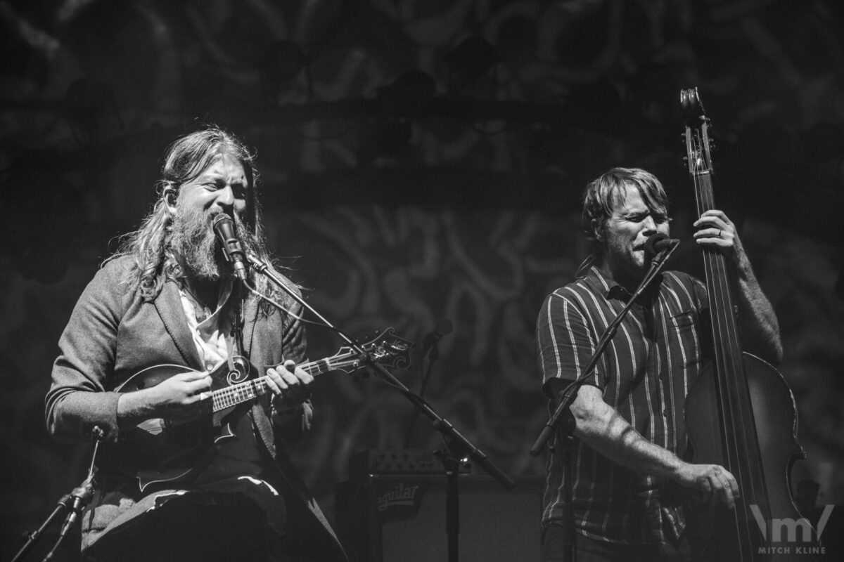 Paul Hoffman and Mike Devol, Greensky Bluegrass, Sept 17, 2022, Red Rocks Amphitheatre, Morrison, CO. Photo by Mitch Kline.