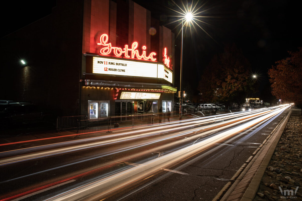 King Buffalo Gothic Theatre Marquee, Nov 11, 2022, Gothic Theatre, Englewood, CO. Photo by Mitch Kline.