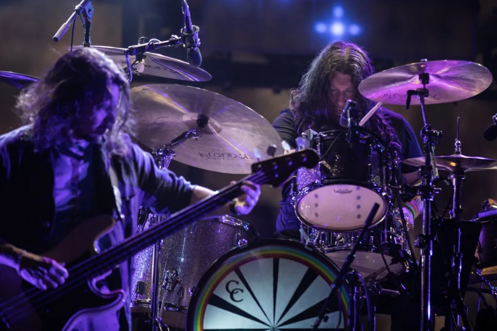 Patrick Hallahan, My Morning Jacket, Aug 15, 2025, Red Rocks Amphitheatre, Morrison, CO. Photo by Mitch Kline.