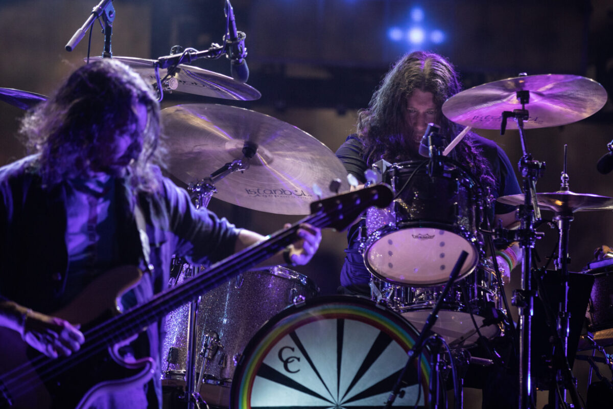 Patrick Hallahan, My Morning Jacket, Aug 15, 2025, Red Rocks Amphitheatre, Morrison, CO. Photo by Mitch Kline.