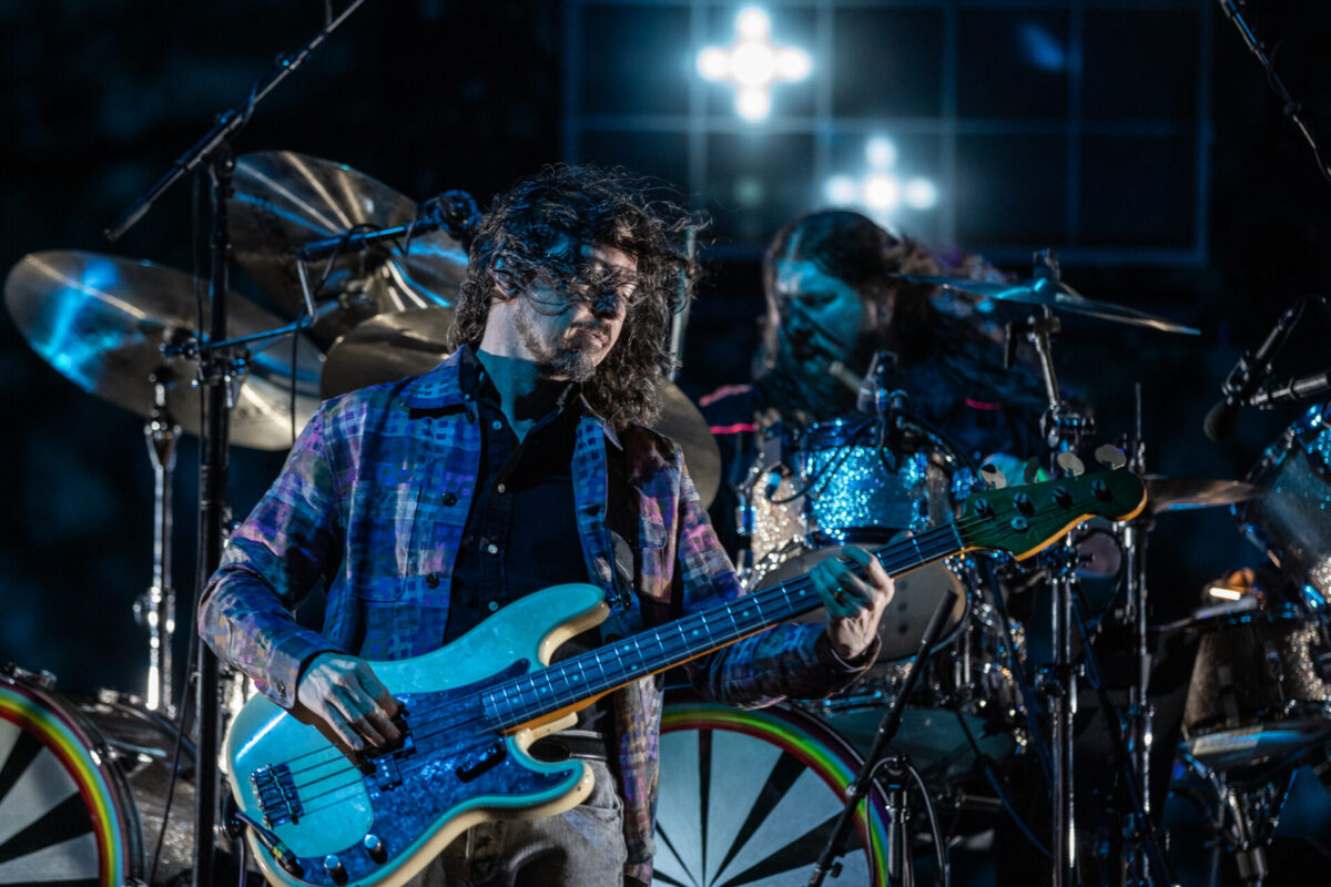 Tom Blankenship, My Morning Jacket, Aug 16, 2025, Red Rocks Amphitheatre, Morrison, CO. Photo by Mitch Kline.