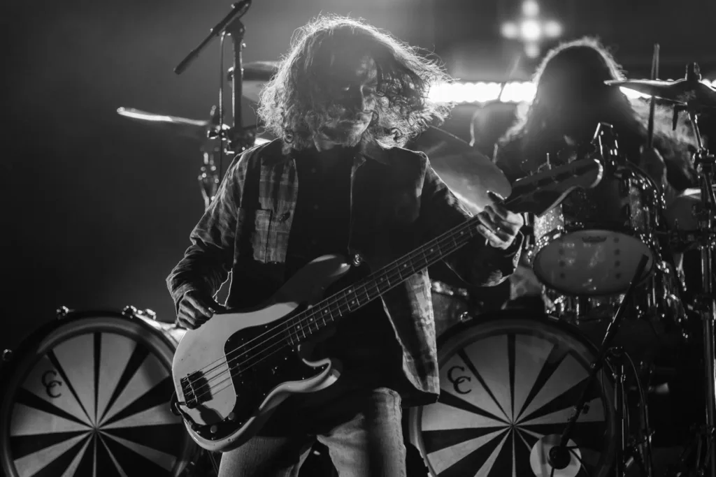 Tom Blankenship, My Morning Jacket, Aug 16, 2025, Red Rocks Amphitheatre, Morrison, CO. Photo by Mitch Kline.