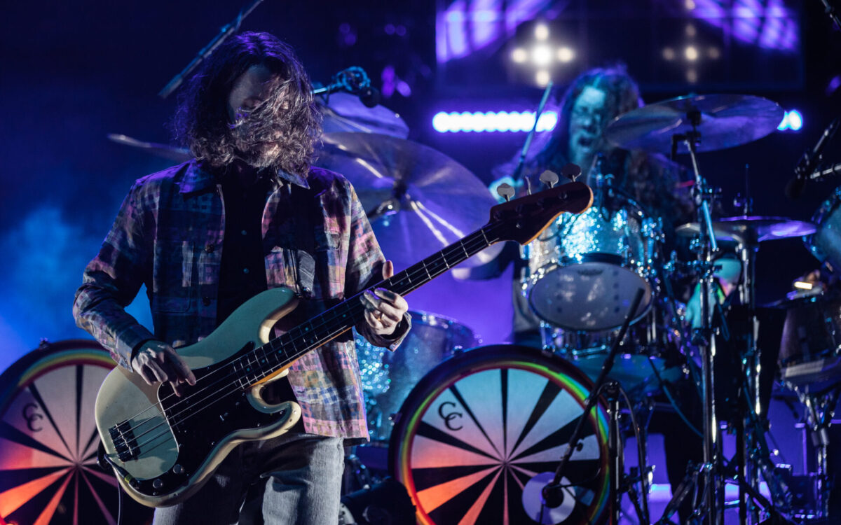 Tom Blankenship, My Morning Jacket, Aug 16, 2025, Red Rocks Amphitheatre, Morrison, CO. Photo by Mitch Kline.