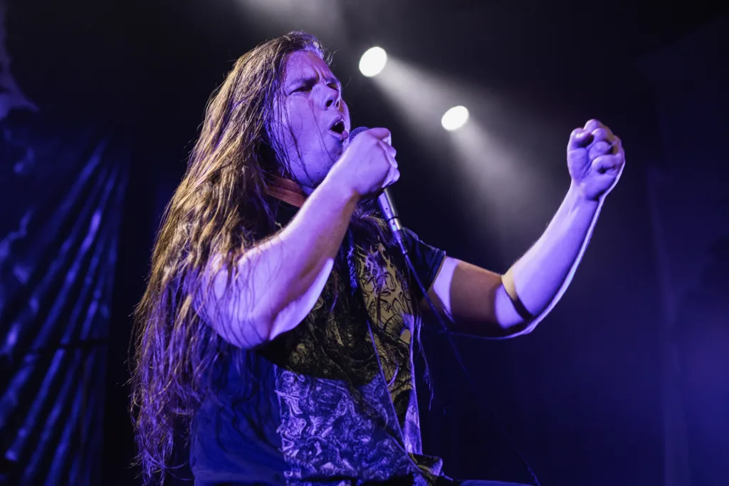 Matt McGachy, Cryptopsy, May 20, 2026, Oriental Theater, Denver, CO. Photo by Mitch Kline.