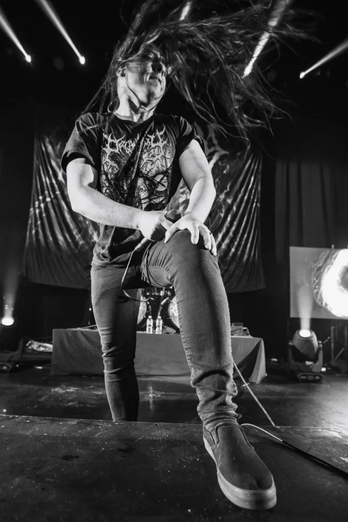 Matt McGachy, Cryptopsy, May 20, 2026, Oriental Theater, Denver, CO. Photo by Mitch Kline.