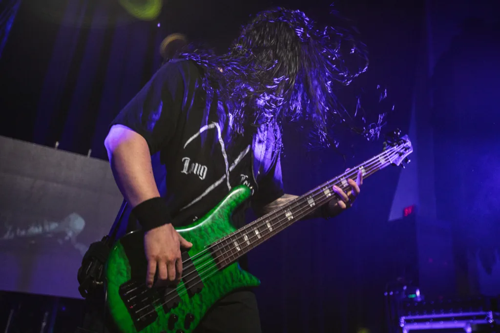 Olivier Pinard, Cryptopsy, May 20, 2026, Oriental Theater, Denver, CO. Photo by Mitch Kline.