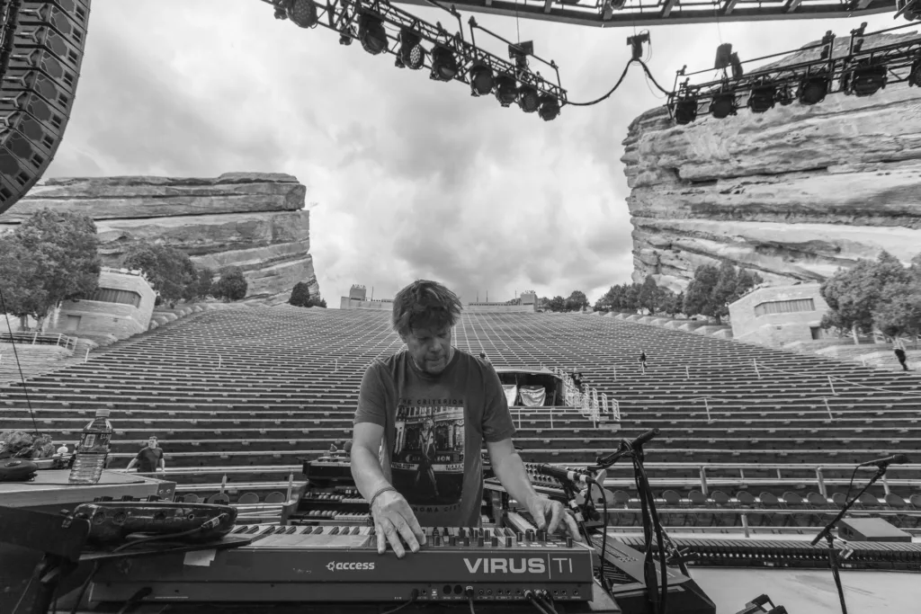 Kyle Hollingsworth, The String Cheese Incident, July 17, 2026, Red Rocks Amphitheatre, Morrison, CO. Photo by Mitch Kline.
